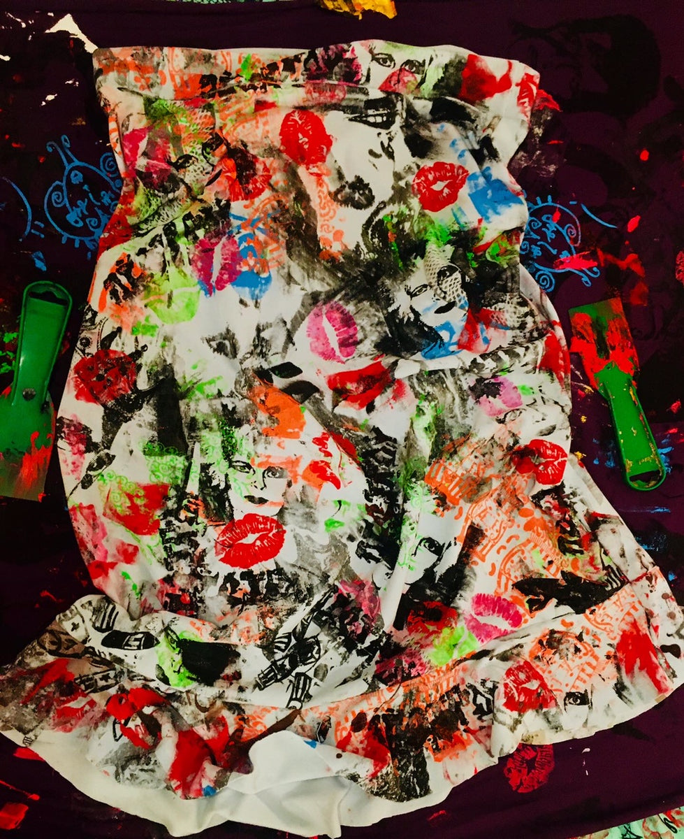 Funky Crazy Peach Berserk Drop Cloth Knit Skirt with Vivienne Westwood