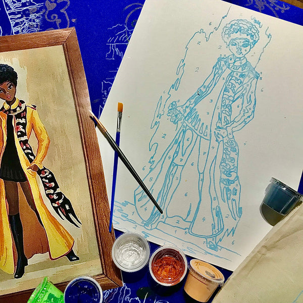 GrOOvy Yellow Coat 💛Fashion Plate💛Paint by Numbers Kits