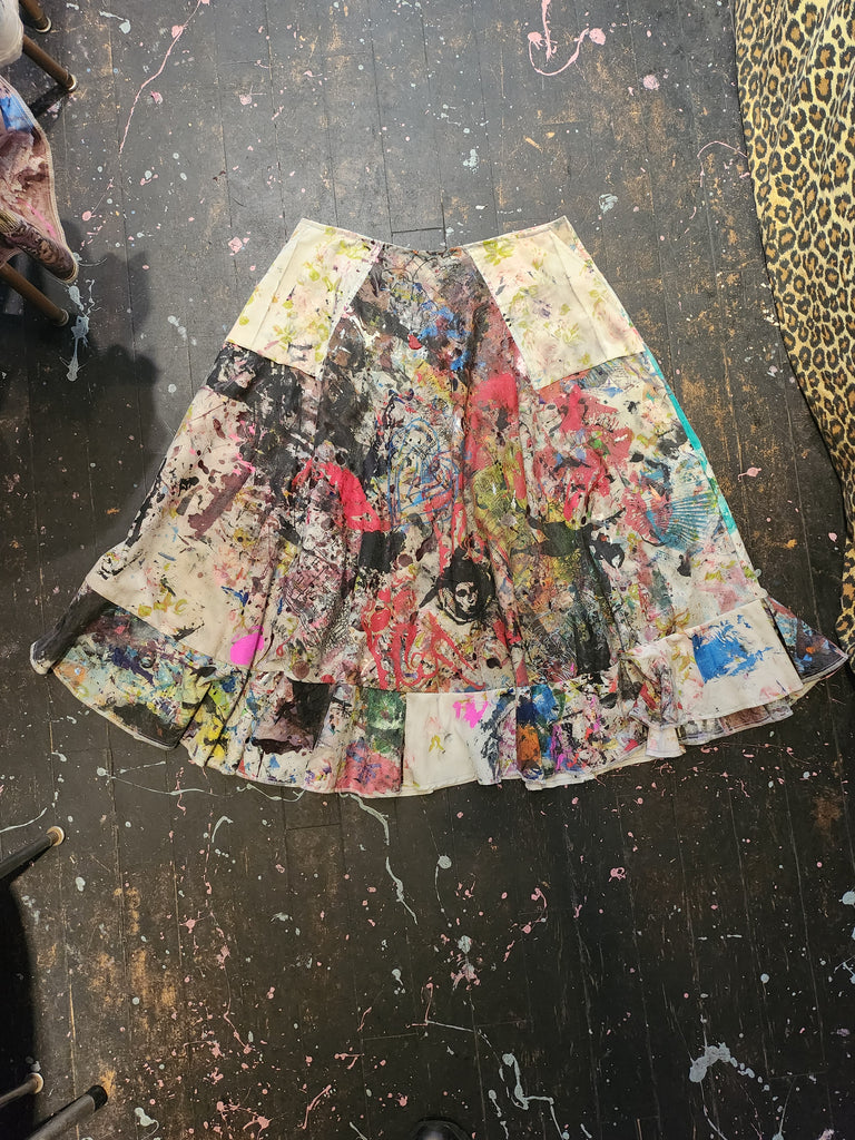 Patchwork Punk Drop Cloth Skirt