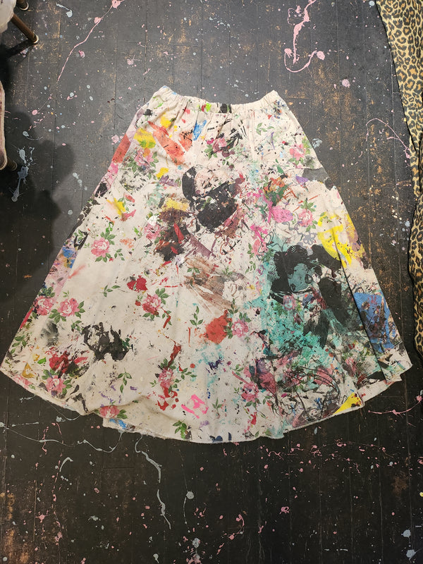 Funky Flowrrrrr 🌼 Gal Drop Cloth Skirt