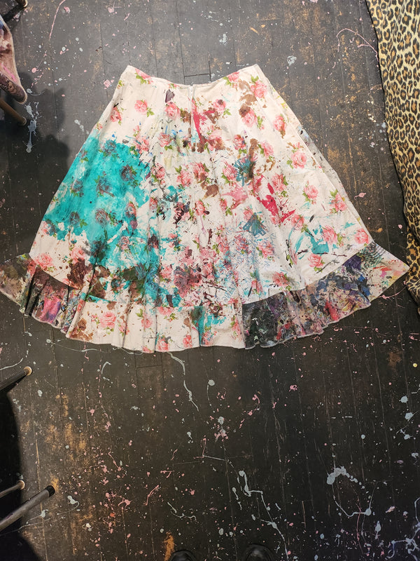 Patchwork Punk Drop Cloth Skirt