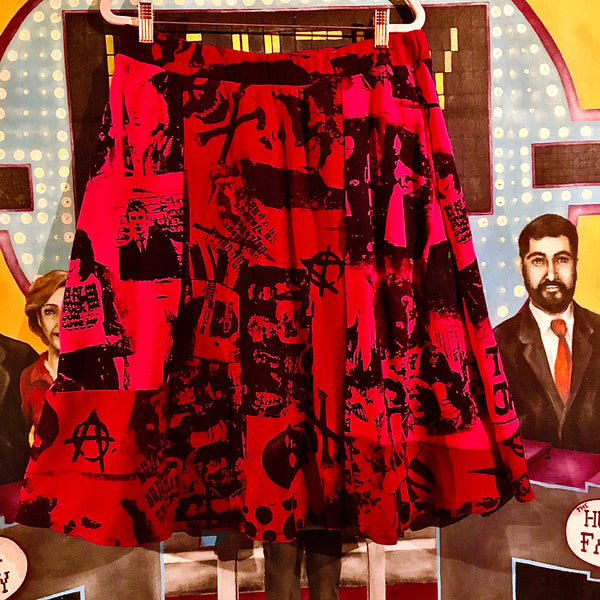 Funky New Wave Babes.. featuring Siouxsie Sioux Collage Screen Print A-Line Skirt... with Pockets <3